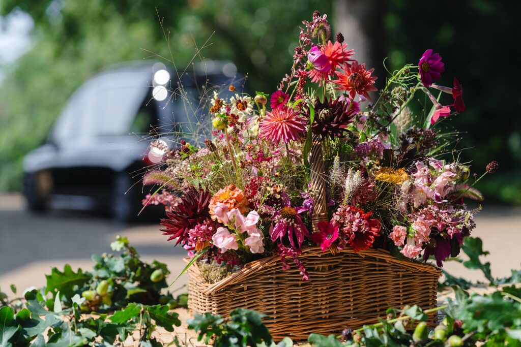 Funeral basket of flowers scaled