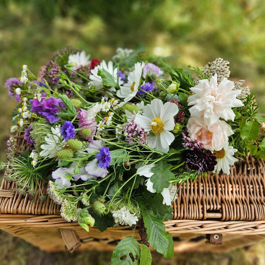 Funeral sheaf summer country flowers